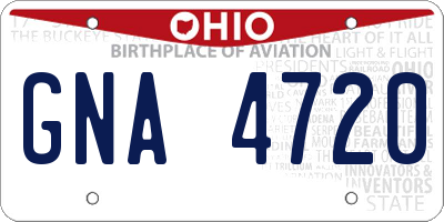OH license plate GNA4720