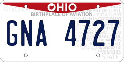 OH license plate GNA4727