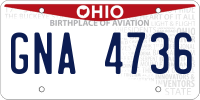 OH license plate GNA4736