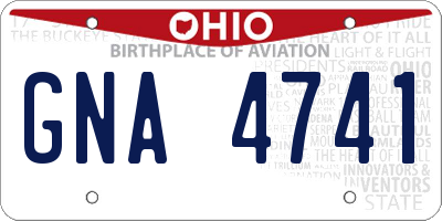 OH license plate GNA4741