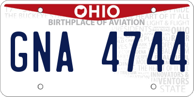 OH license plate GNA4744