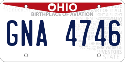 OH license plate GNA4746