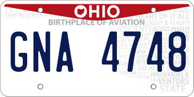 OH license plate GNA4748