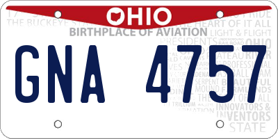 OH license plate GNA4757
