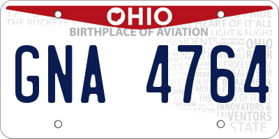 OH license plate GNA4764