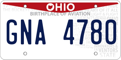 OH license plate GNA4780
