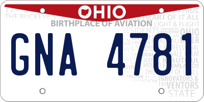 OH license plate GNA4781