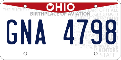 OH license plate GNA4798