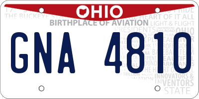 OH license plate GNA4810