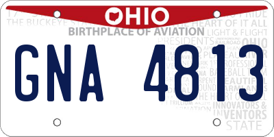 OH license plate GNA4813