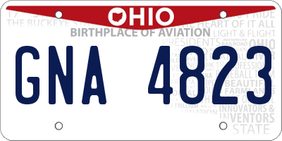 OH license plate GNA4823