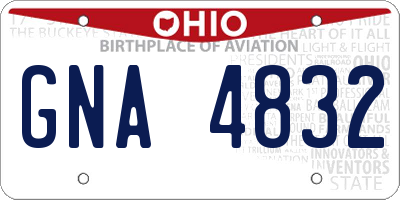 OH license plate GNA4832