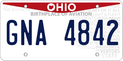 OH license plate GNA4842