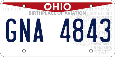 OH license plate GNA4843