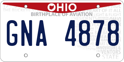 OH license plate GNA4878