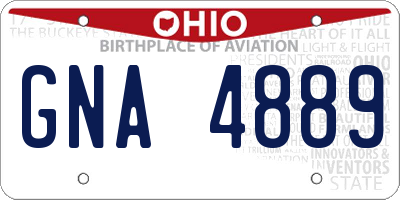 OH license plate GNA4889