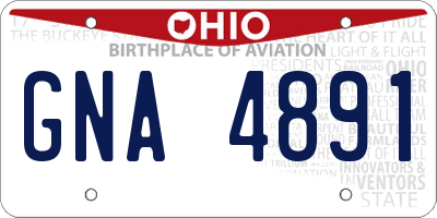 OH license plate GNA4891
