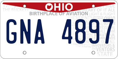 OH license plate GNA4897