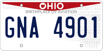 OH license plate GNA4901