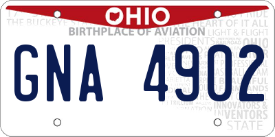 OH license plate GNA4902