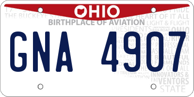 OH license plate GNA4907