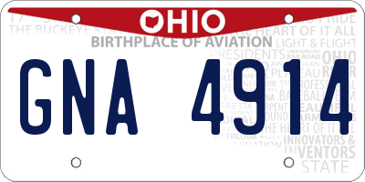 OH license plate GNA4914