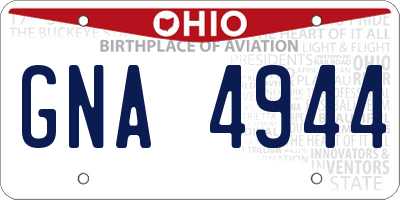 OH license plate GNA4944