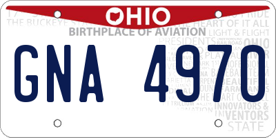 OH license plate GNA4970