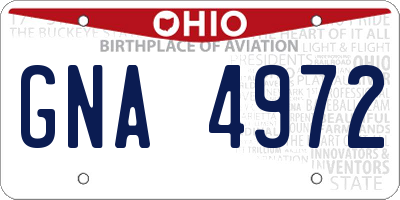 OH license plate GNA4972