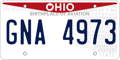 OH license plate GNA4973