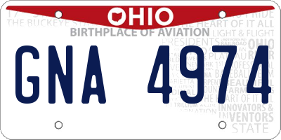 OH license plate GNA4974