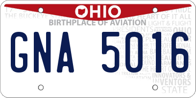 OH license plate GNA5016
