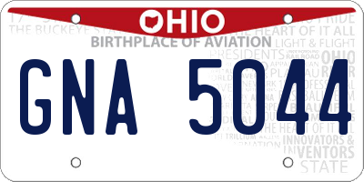OH license plate GNA5044
