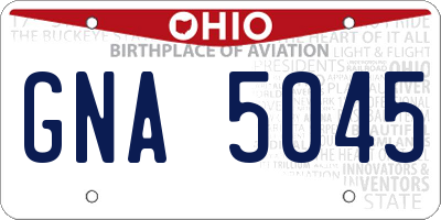 OH license plate GNA5045