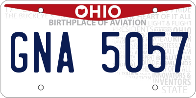 OH license plate GNA5057
