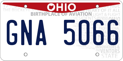 OH license plate GNA5066