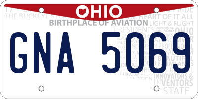 OH license plate GNA5069