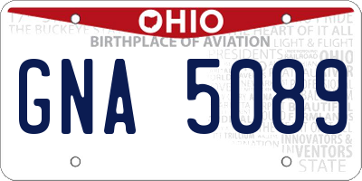 OH license plate GNA5089