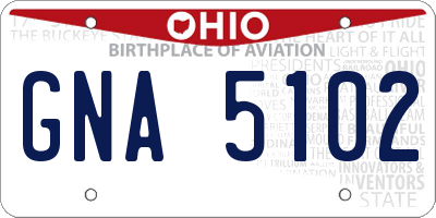 OH license plate GNA5102