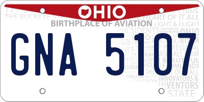 OH license plate GNA5107