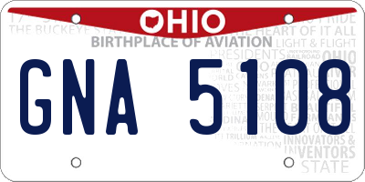 OH license plate GNA5108
