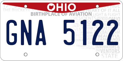 OH license plate GNA5122