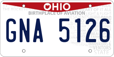 OH license plate GNA5126