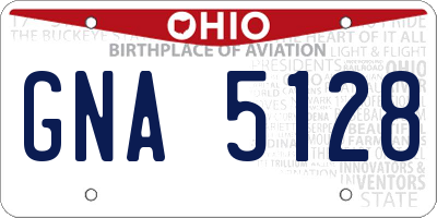 OH license plate GNA5128