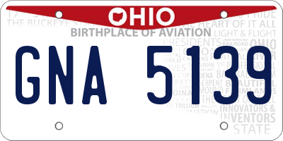 OH license plate GNA5139