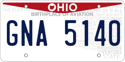 OH license plate GNA5140