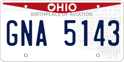 OH license plate GNA5143
