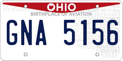 OH license plate GNA5156