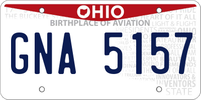OH license plate GNA5157
