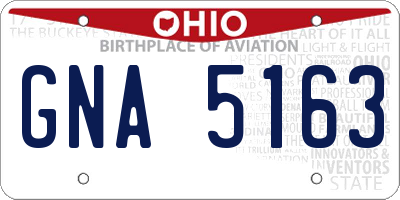 OH license plate GNA5163